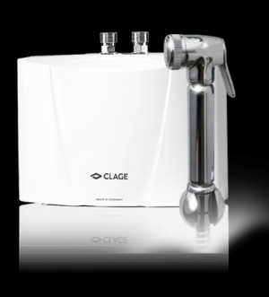 Clage MCX 3 HS malý elektronicky řízený průtokový ohřívač vody s bidetovou sprškou