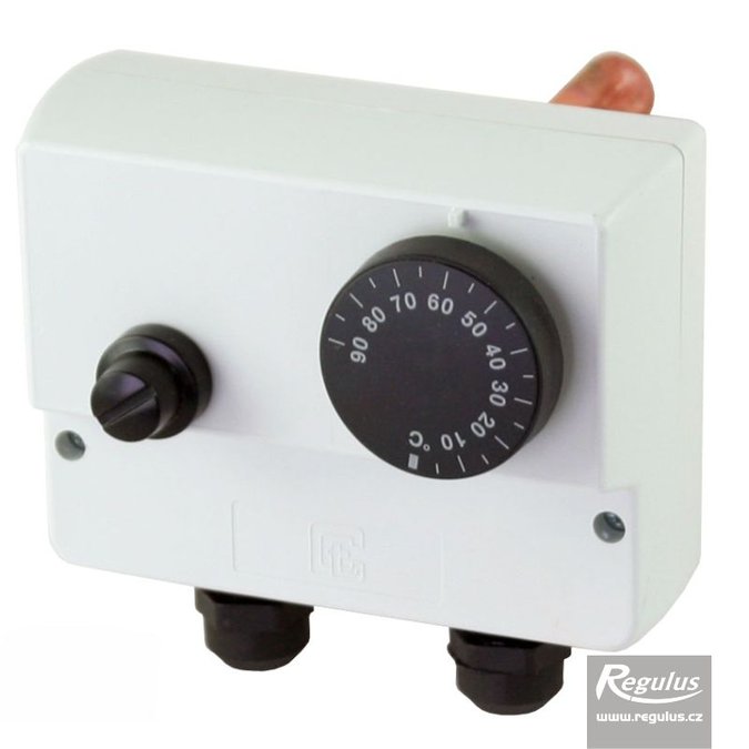 Regulus termostat zakrytovaný s jímkou dvojitý 0-90/100°C, čidla 6,5x100 mm 10771