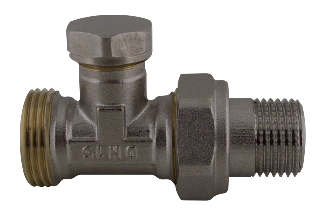 410D Radiátorové regulační šroubení přímé DN15 1/2" x 3/4" s eurokonusem