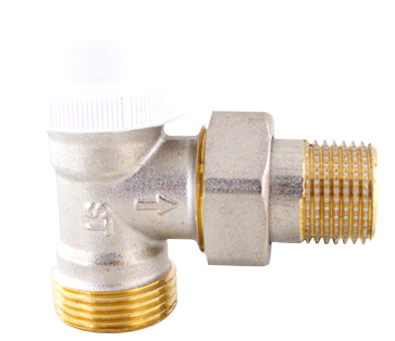 416 Termostatický ventil radiátorový rohový s regulací DN15 1/2"x3/4" s eurokonusem