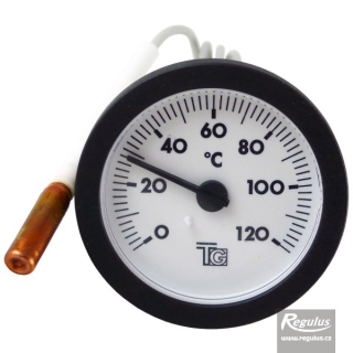 Regulus Teploměr 0-120°C, kapilára 0,5 m, d=57,5 mm, černý 14702