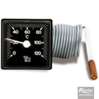 Regulus Teploměr 0-120°C, kapilára 1 m, 48x48 mm, černý 120