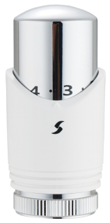 404 Termostatická hlavice kapalinová radiátorová, M30 x 1,5 0°- 28°C bílá/chrom